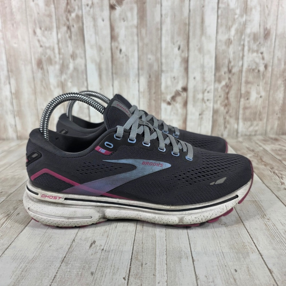 Brooks Ghost 15 Women's Running Shoes Grey Pink Blue Sz‎ 7 Medium 1203801B082